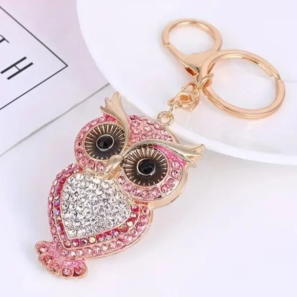 Owl Rhinestone Keychain/Charm - Picture 1 of 3